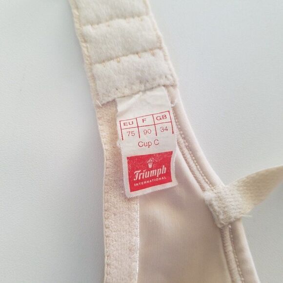 Vintage Triumph International Bra 34C Nude Beige Super Curves Push Up Underwire - Picture 5 of 7